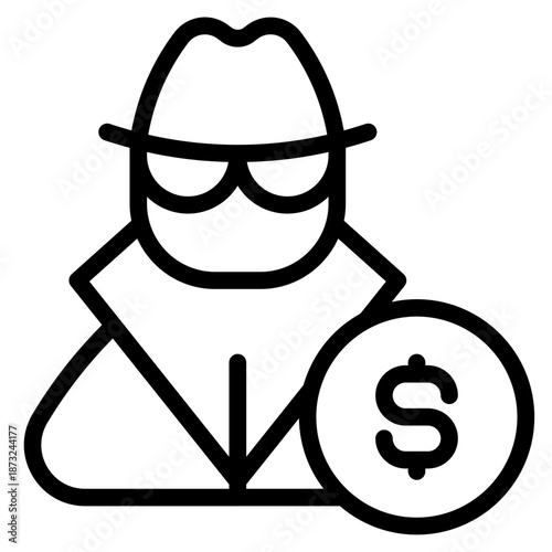 Illegal money icon in vector illustration