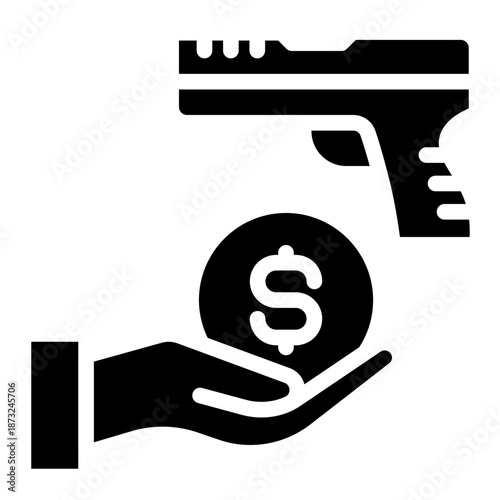 Extortion icon glyph style vector illustration
