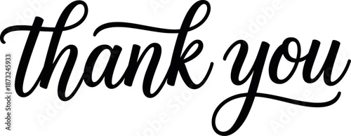 Elegant Thank You Calligraphy Illustration