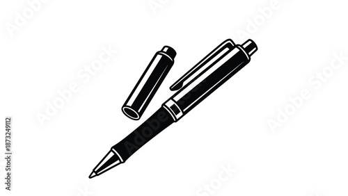 pen in vector form with white back ground 
