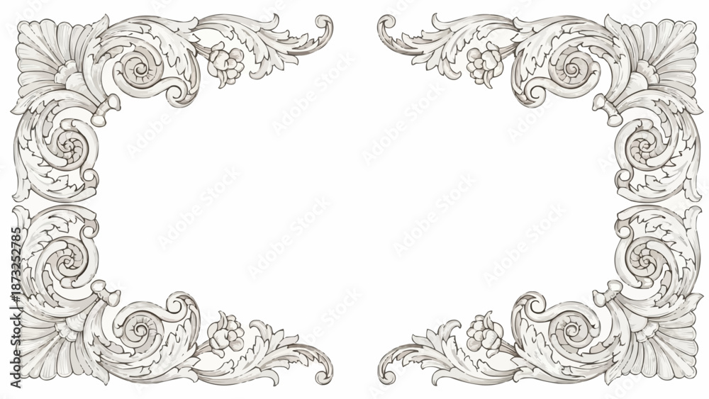 Fototapeta premium Elegant Ornate Decorative Corner Flourish Design Element.