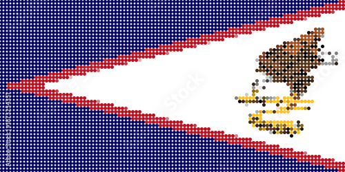 Flag of American Samoa pixel art of dots