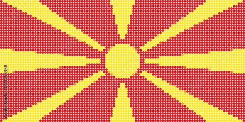 Flag of North Macedonia pixel art of dots