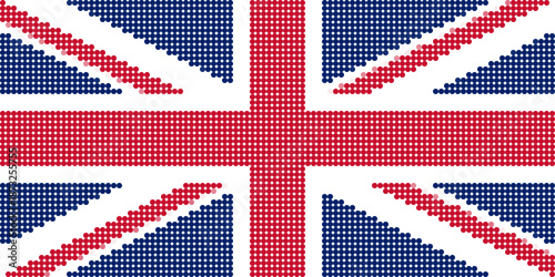 Flag of United Kingdom pixel art of dots