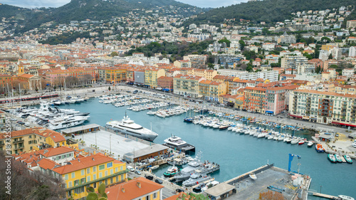 Fotografía view of Port de nice lympia in nice, resort city of southern france