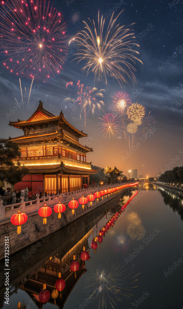 Fototapeta premium Lunar New Year in the City