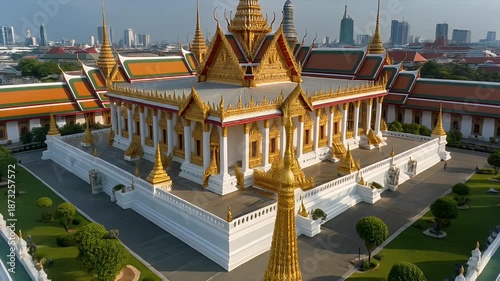 Aerial View of the Grand Palace in Bangkok Thailand a Timeless Landmark