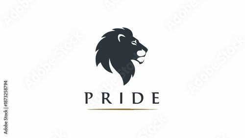 Lion Head Silhouette Logo Design.