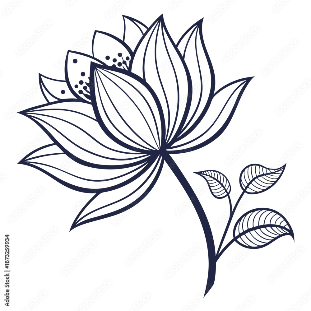 Obraz premium Elegant line art flower