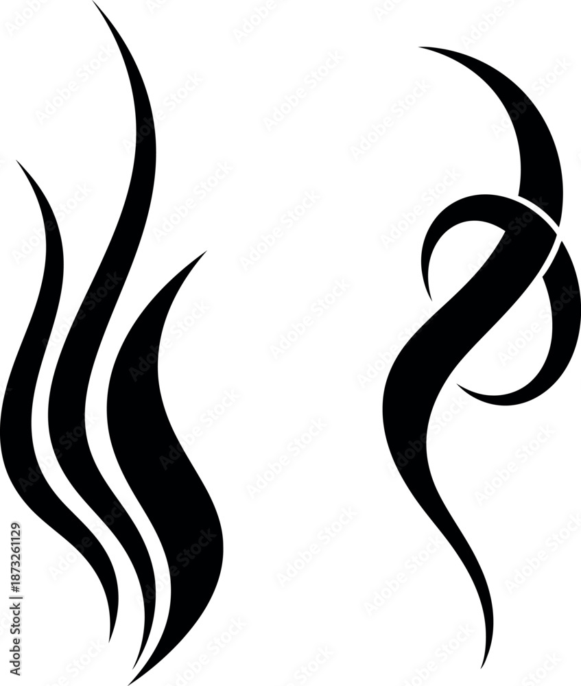 Obraz premium Black abstract shapes on white background