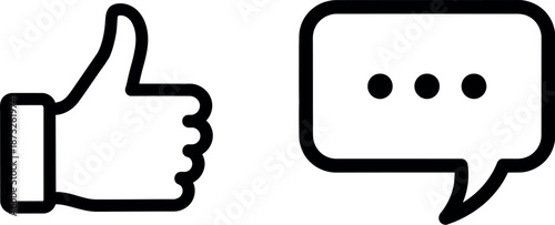 Thumbs up and speech bubble icon