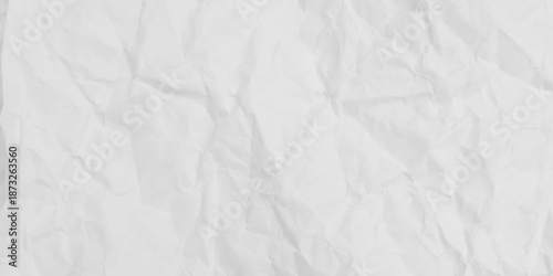 Abstract white crumpled and creased recycle craft paper texture background. 