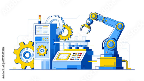Industrial robotic assembly line