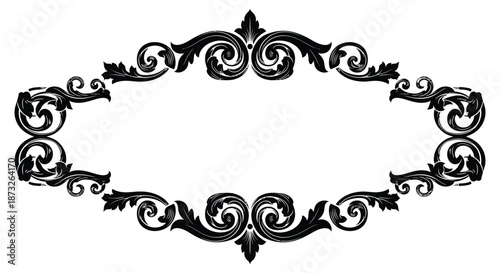 ornate black frame with swirling floral designs and detailed embellishments a striking silhouette