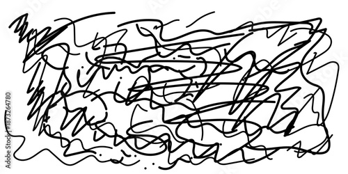 Dynamic abstract background featuring intricate hand-drawn black lines, creating a chaotic yet artistic scribble texture for modern graphic design and creative overlays