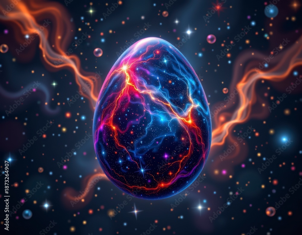 Obraz premium Electrifying Cosmic Egg Amidst Stellar