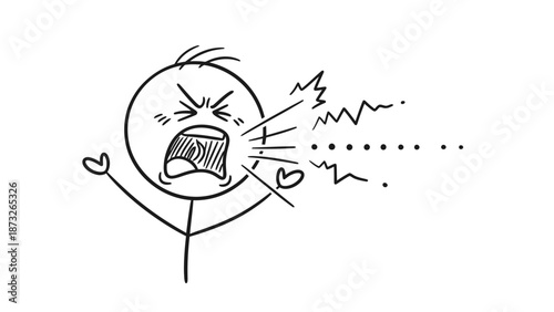 A person experiencing a loud and intense vocal outburst.