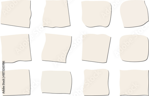 Wallpaper Mural Blank sticky note paper card icon set isolated on white background, stationery note vector illustration Torontodigital.ca