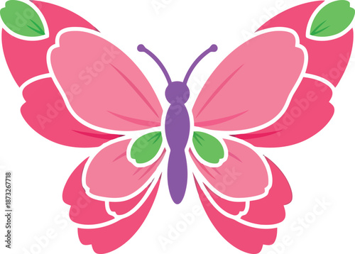 Pink Butterfly Illustration for International Women's Day Celebration, Feminine Empowerment Design