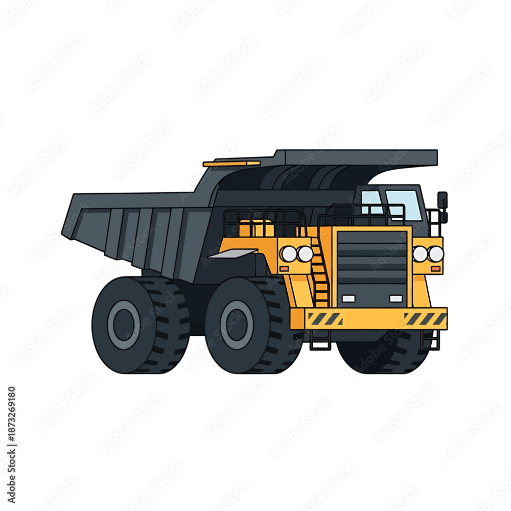 Fototapeta premium Big Yellow Mining Dump Truck Illustration