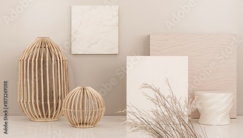 Shapes and Forms Displayed on a Neutral Background in a Simple Arrangement