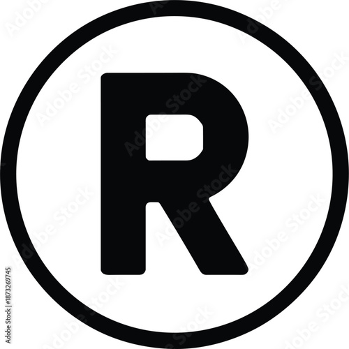 Registered Trademark Symbol R in Circle Black and White Icon r symbol copyright symbol