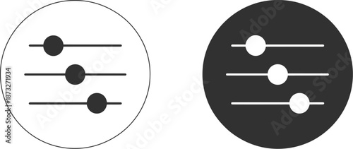 Digital interface adjustment sliders icon for configuration options and system preferences