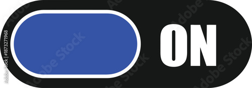 Modern digital toggle switch set to the 'ON' position for intuitive user interface design