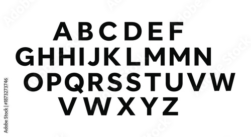 a complete display of uppercase letters in bold black font forming a distinctive silhouette