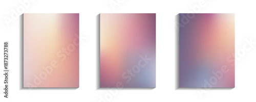 Collection abstract blurred background. Gradient mesh. Tranquil color mix. Effect soft glow pink gray blend. Modern design template for web covers, ad banners, posters, brochures, flyers. Vector EPS