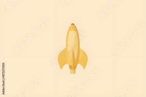 Abstract Minimal Banana Rocket Futuristic Design