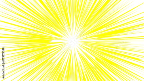 Abstract vibrant sunburst vector illustration featuring bright orange and yellow rays exploding from a central summer glow to create a warm  sunrise background design