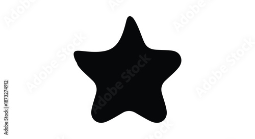 A striking black star shape against a white background a simple graphic silhouette
