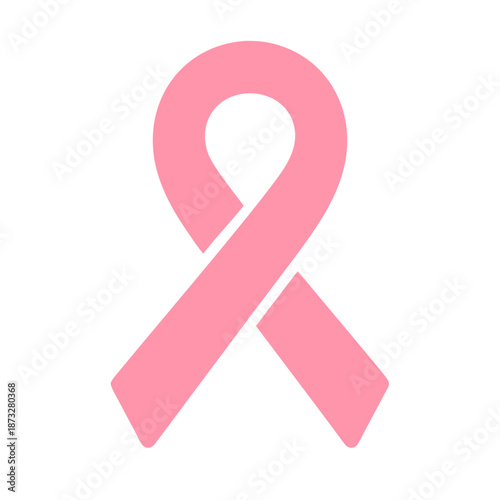 Pink Awareness Ribbon Icon, Breast Cancer Support