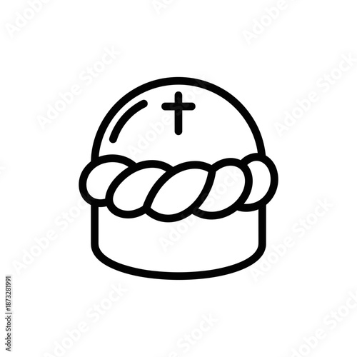 Traditional Easter cake with cross and braided design  