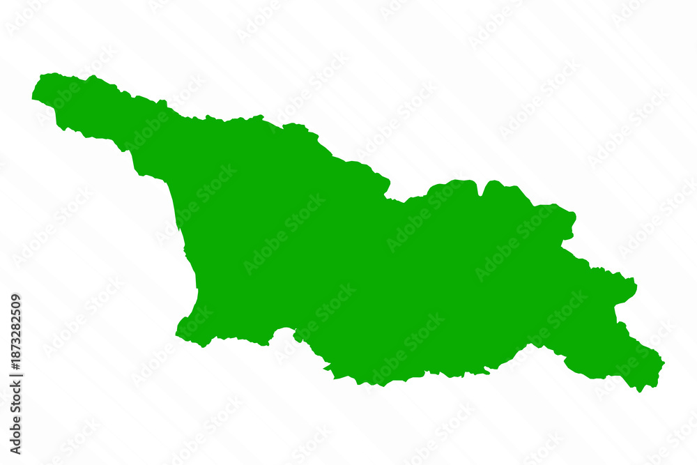 Obraz premium Green Vector Map of Georgia Country