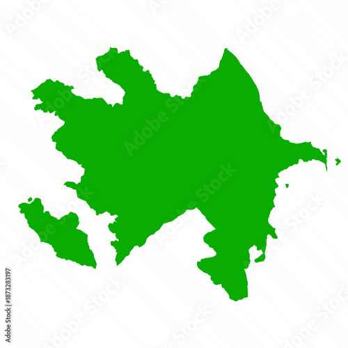 Green Vector Map of Azerbaijan Country
