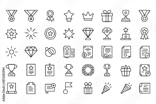 Award Recognition UI Icons for Employee and Loyalty Programs