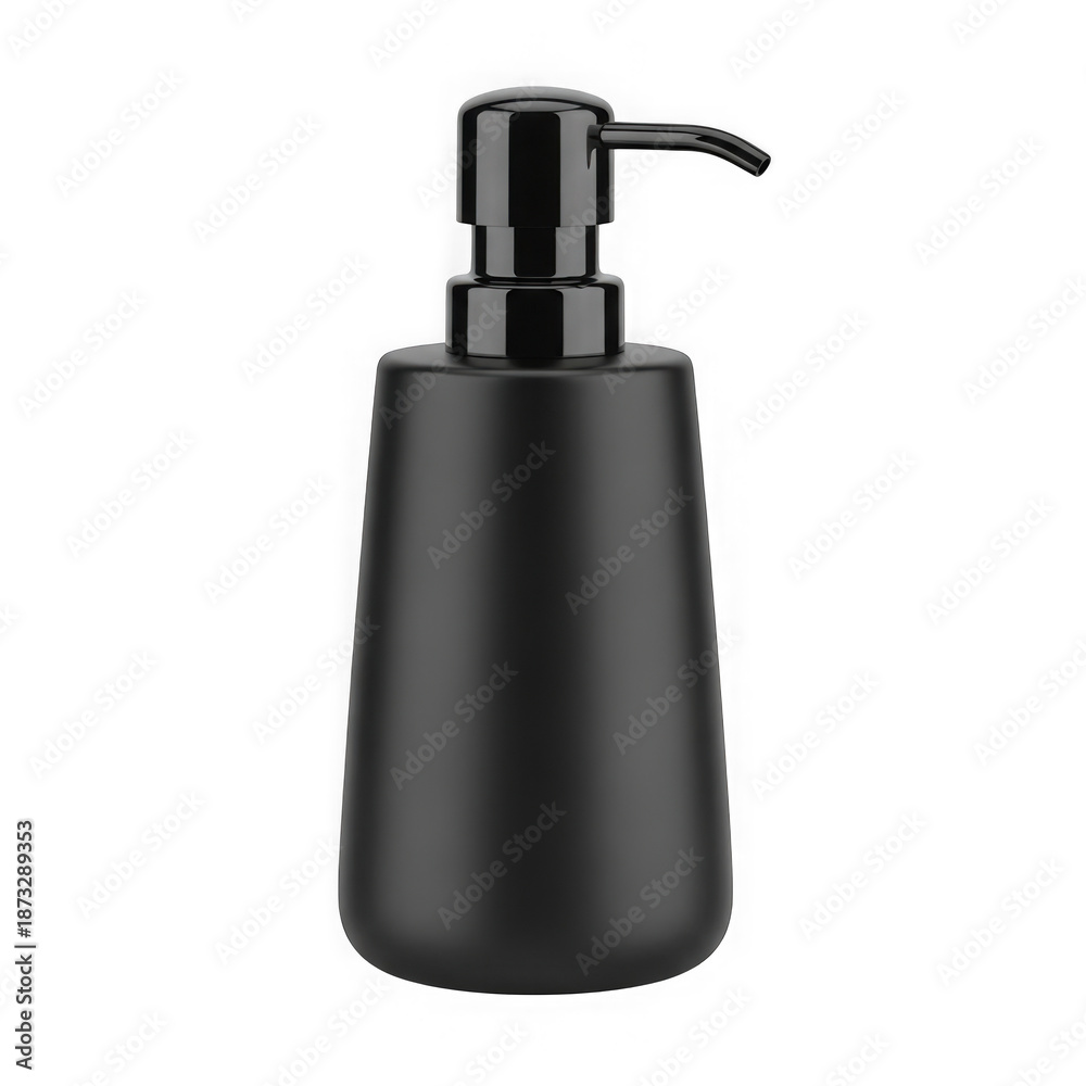 Obraz premium Modern black soap dispenser isolated on transparent background isolated on transparent background