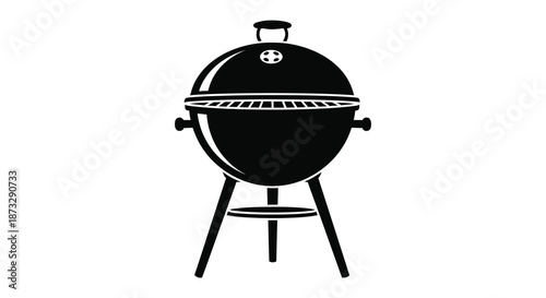 A simple black grill design presented in a stark contrasting silhouette