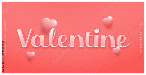 Editable style text effects - valentine text in pink theme