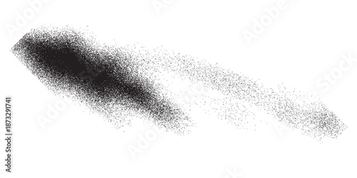 Abstract black watercolor brush stroke isolated on white background.