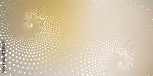 Abstract golden background with swirling dotted patterns.