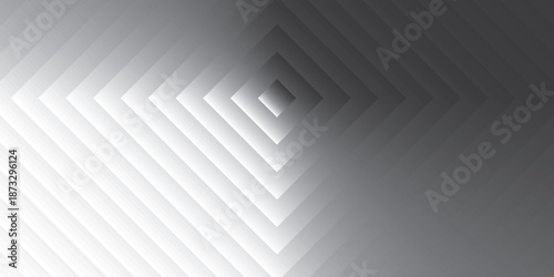 Abstract geometric pattern with radiating squares in grayscale.