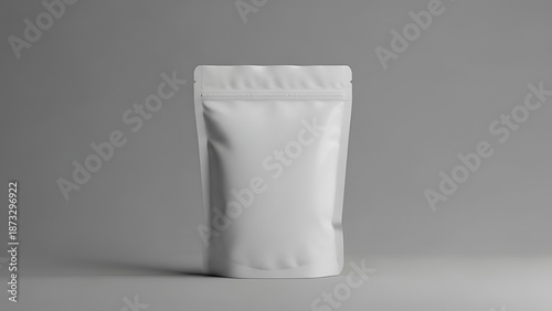 “Plain white product pouch / bag mockup on neutral background – stock photo”

