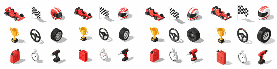 Deken met foto Formule 1 Isometrische Formule 1 iconen race uitrusting  © Asep