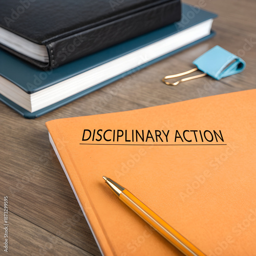 Disciplinary action documents for hr on the desk.
