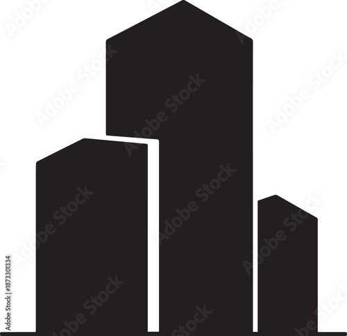 Free Download Three skyscrapers in urban area isolated on white background, Vector, illustration - GFXLoad