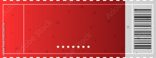 A red ticket with a barcode indicating entry or event access