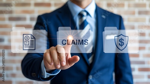 Insurance claims management and financial services concept
